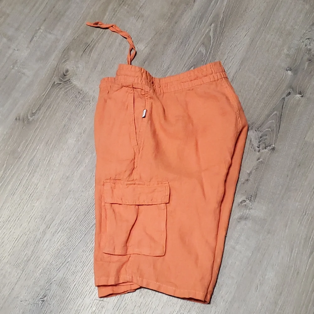 Onia orange linen cargo short men size M